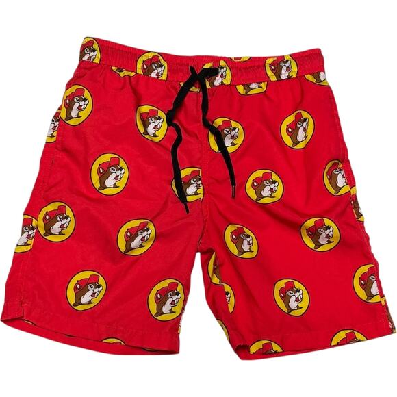 Buc-ee's Swim Trunks Red Yellow Youth Medium - Picture 1 of 5